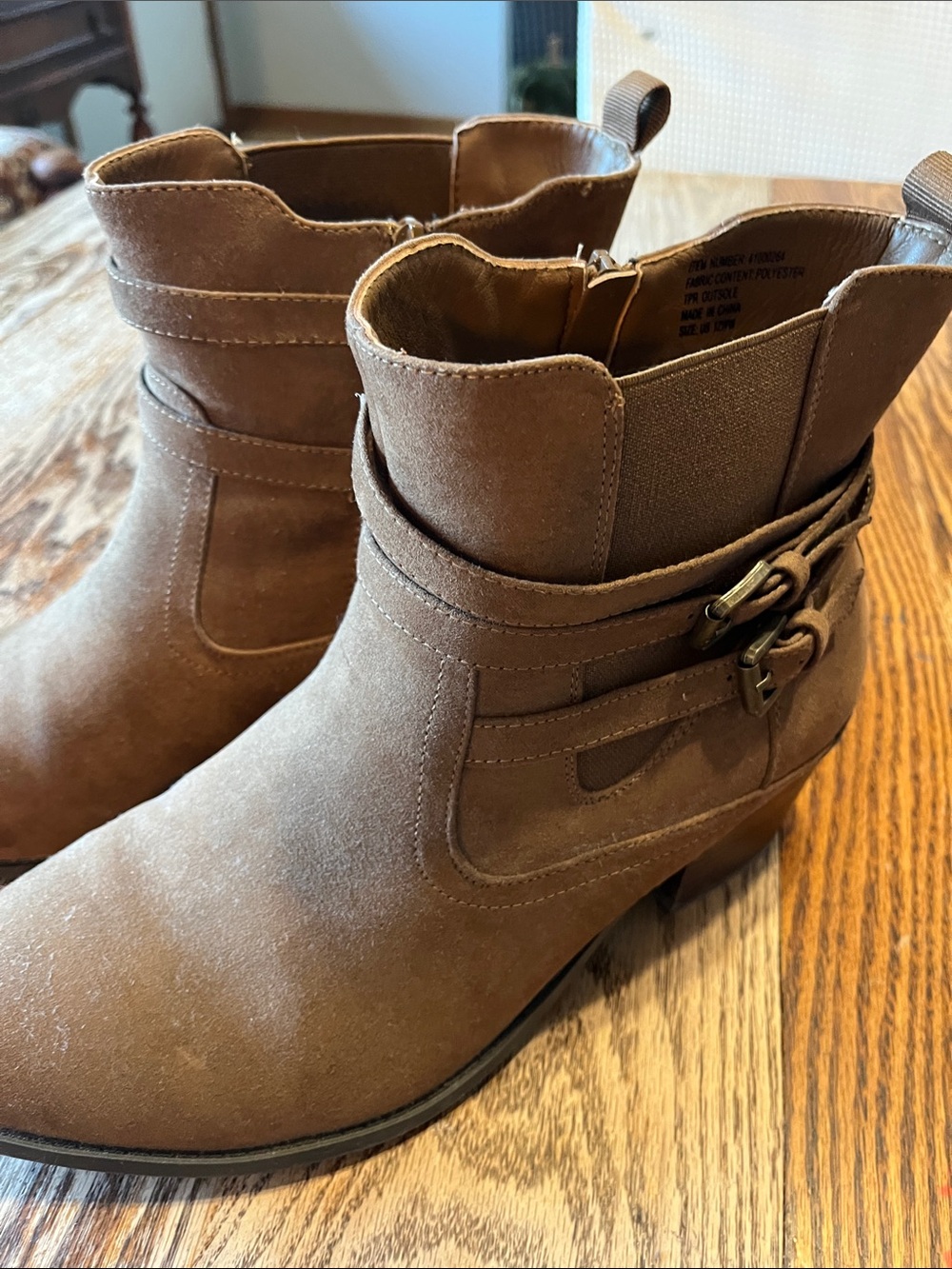 torrid Brown Suede Ankle Booties with Buckle Straps